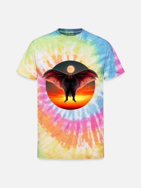 Mothman at sunset - Unisex Tie Dye T-Shirt - rainbow