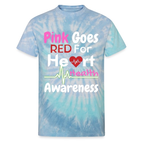 AKA Pink Goes Red For Heart Health Awareness - Unisex Tie Dye T-Shirt