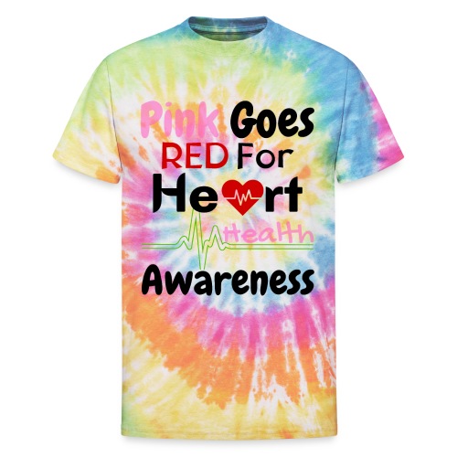 AKA Pink Goes Red, For Heart Health Awareness - Unisex Tie Dye T-Shirt