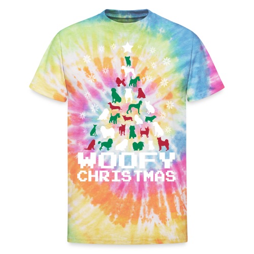 Woofy Christmas Tree - Unisex Tie Dye T-Shirt