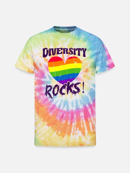 Diversity Rocks! - Diversity - Unisex Tie Dye T-Shirt - rainbow