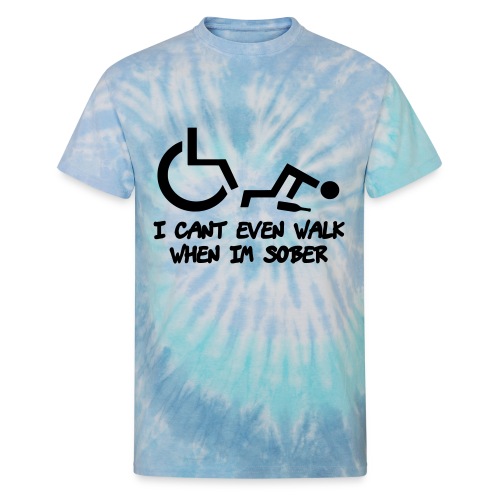 Drunk wheelchair humor, wheelchair fun, wheelchair - Unisex Tie Dye T-Shirt