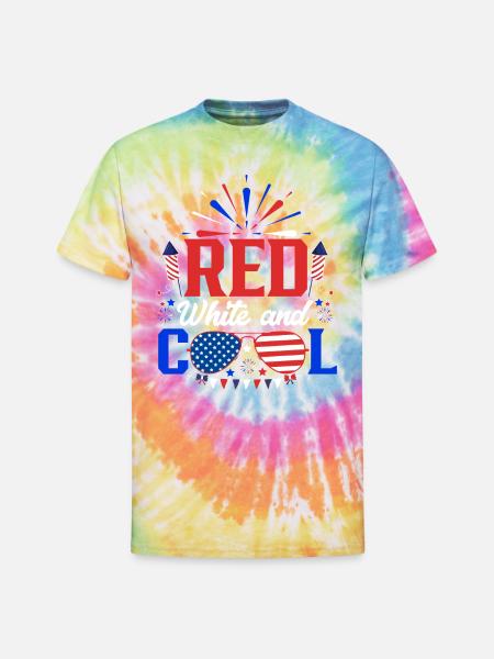 4th of july - Unisex Tie Dye T-Shirt - rainbow