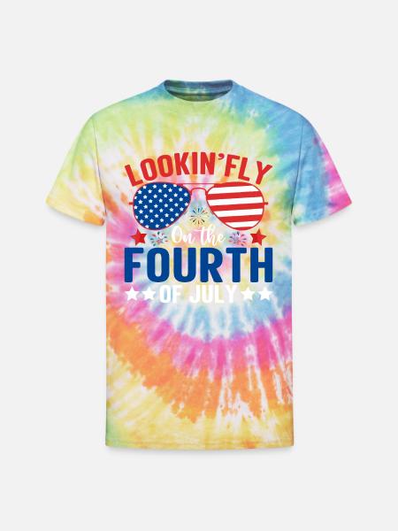 4th of july - Unisex Tie Dye T-Shirt - rainbow