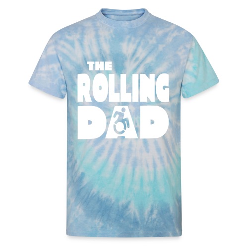 Rolling dad in a wheelchair - Unisex Tie Dye T-Shirt