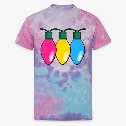 Pansexual Pride Christmas Lights - Unisex Tie Dye T-Shirt