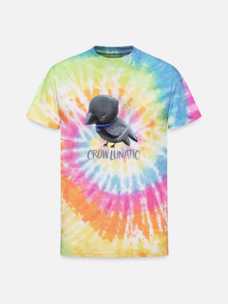 CROW / RAVENS: Raven Lunatic - Unisex Tie Dye T-Shirt - rainbow