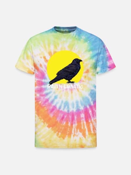 CROW / RAVENS: Raven Lunatic - Unisex Tie Dye T-Shirt - rainbow