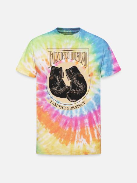 Boxing Hero - i am the greatest - Unisex Tie Dye T-Shirt - rainbow