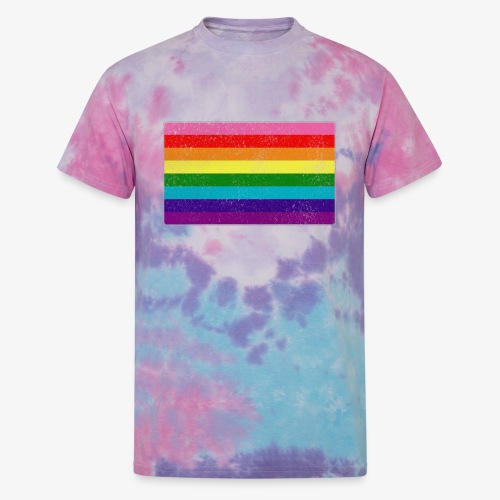 Distressed Original LGBT Gay Pride Flag - Unisex Tie Dye T-Shirt