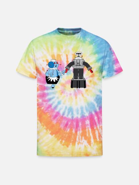 Rosie and Lost in Space Robot - Unisex Tie Dye T-Shirt - rainbow