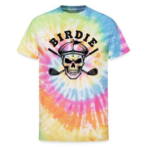 BIRDIE Skull - Golf Player Gift Tee Edgy Skeleton - Unisex Tie Dye T-Shirt