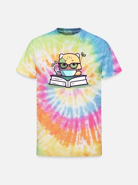 Caffeinated Pages - Unisex Tie Dye T-Shirt - rainbow