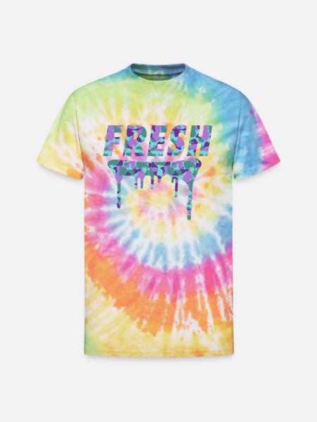 Fresh Purple Camo Drips - Unisex Tie Dye T-Shirt - rainbow