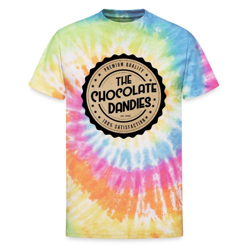 Chocolate Dandies Logo Large w Kraft - Unisex Tie Dye T-Shirt