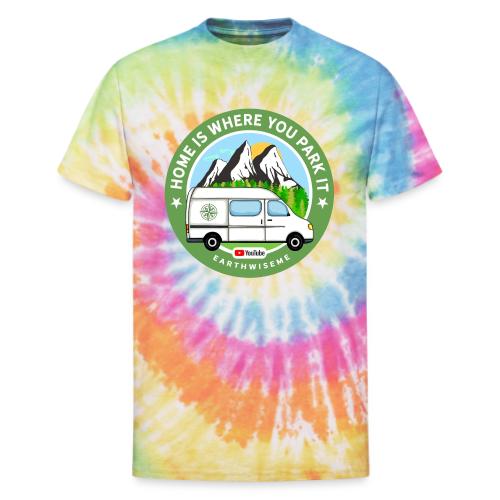 Van Home Travel / Home is where you park it / Van - Unisex Tie Dye T-Shirt