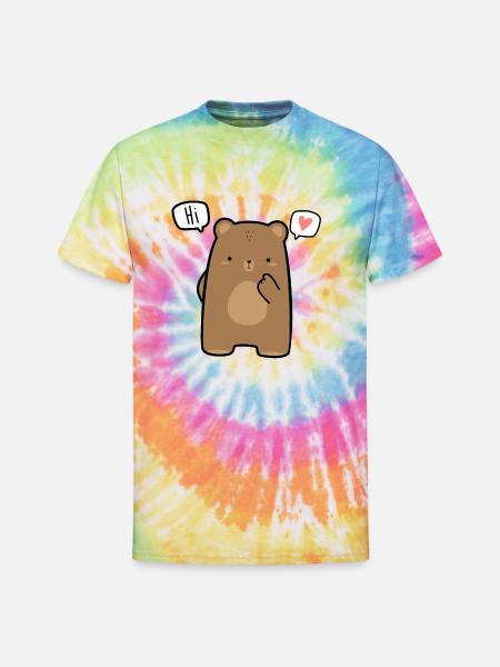 cute brown teddy bear - Unisex Tie Dye T-Shirt - rainbow