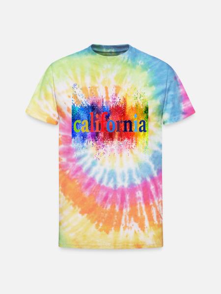 colour CALIFORNIA - Unisex Tie Dye T-Shirt - rainbow