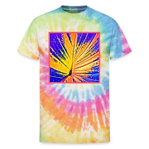 Vibrant Neon Leaf Pattern - Unisex Tie Dye T-Shirt