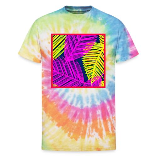 Neon Leaf Delight Chromatic Art - Unisex Tie Dye T-Shirt
