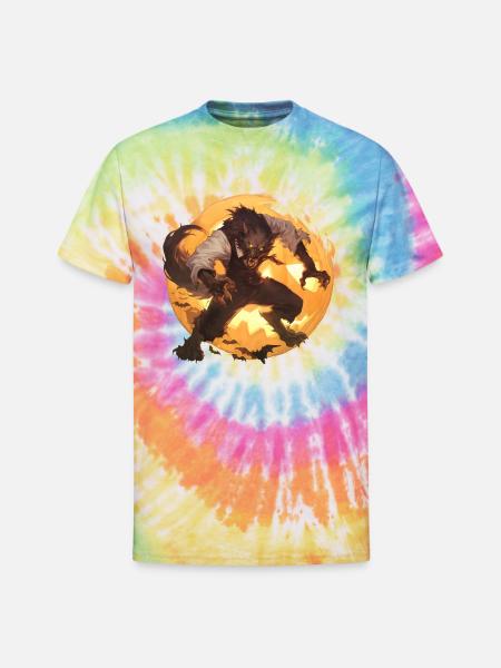 Werewolf Halloween - Unisex Tie Dye T-Shirt - rainbow