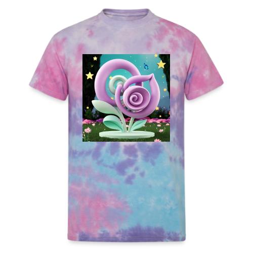 Lila Bloom | Double Floral Eco-Inspired Art - Unisex Tie Dye T-Shirt