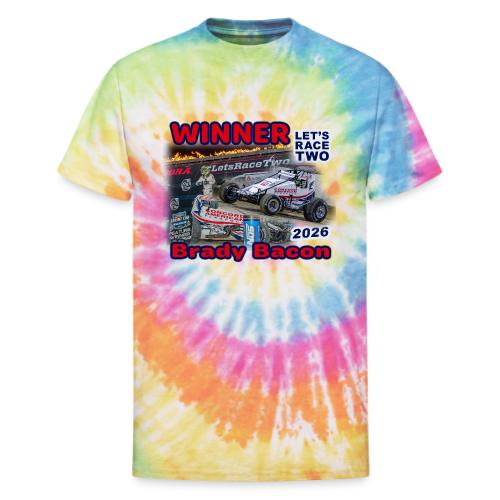 Brady Bacon #LetsRaceTwo Winner - Unisex Tie Dye T-Shirt
