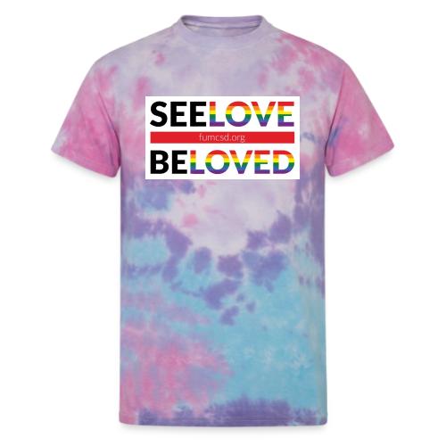 FUMCSD See Love, Be Loved: white design background - Unisex Tie Dye T-Shirt