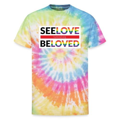 FUMCSD See Love, Be Loved: white design background - Unisex Tie Dye T-Shirt