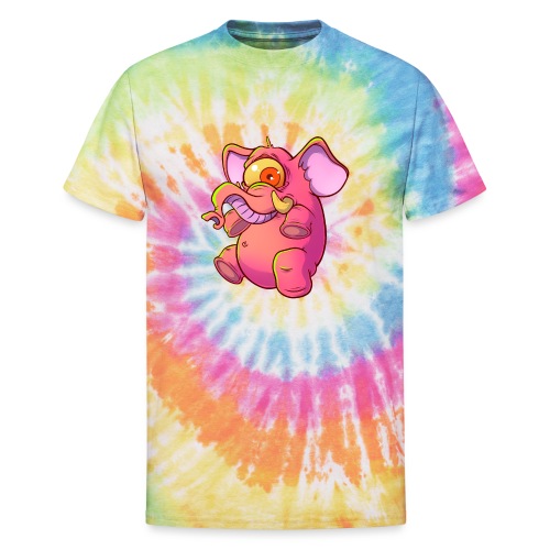 Pink elephant cyclops - Unisex Tie Dye T-Shirt
