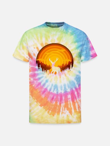 Deer shadow - Unisex Tie Dye T-Shirt - rainbow
