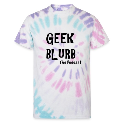 Geek Blurb (Transparent, Black Logo) - Unisex Tie Dye T-Shirt