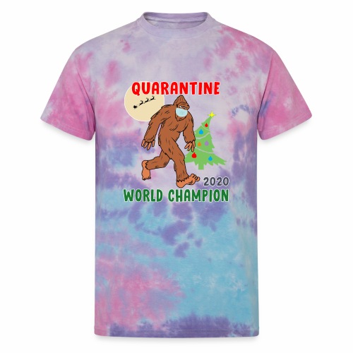 Quarantine World Champion Sasquatch Mask Christmas - Unisex Tie Dye T-Shirt