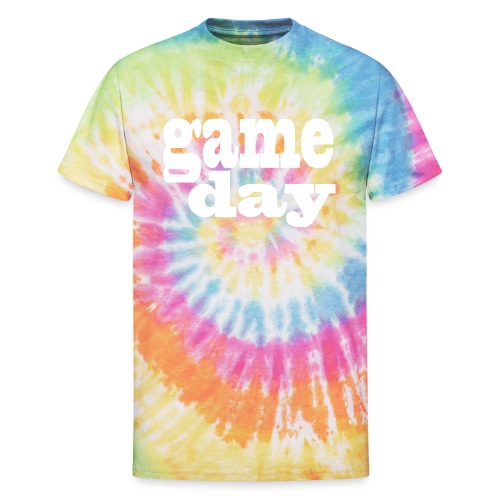 Game Day - white letters - Unisex Tie Dye T-Shirt