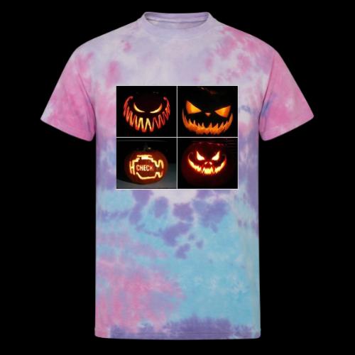Check Engine Light Pumpkin - Unisex Tie Dye T-Shirt