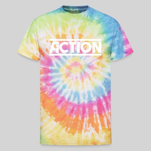 Action Fiction Logo (White) - Unisex Tie Dye T-Shirt