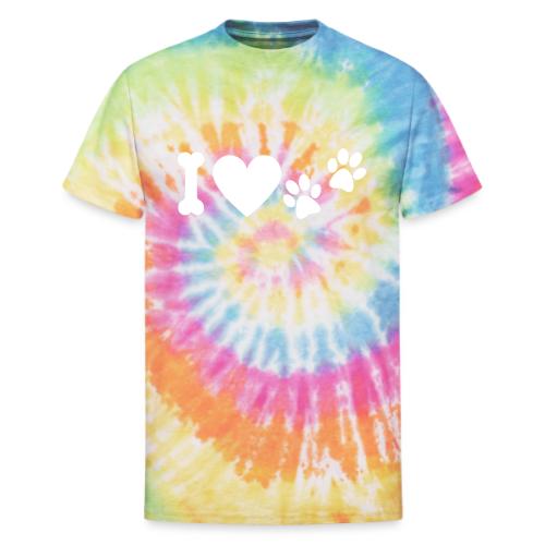 I Love Dog Prints - Unisex Tie Dye T-Shirt