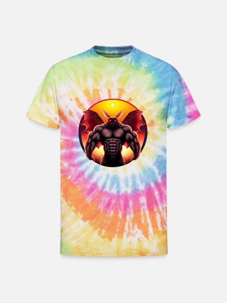 Mothman at sunset - Unisex Tie Dye T-Shirt - rainbow