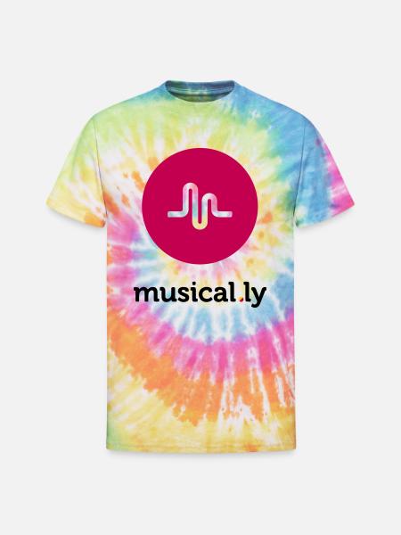 Musical.ly Logo - Unisex Tie Dye T-Shirt - rainbow