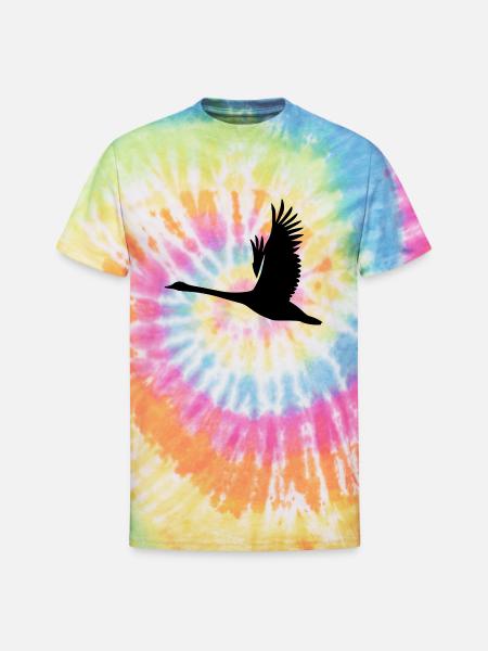 Tattoo Style Swan - Unisex Tie Dye T-Shirt - rainbow