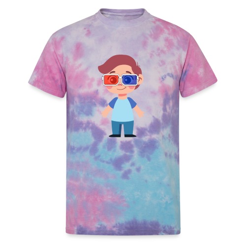 Boy with eye 3D glasses - Unisex Tie Dye T-Shirt