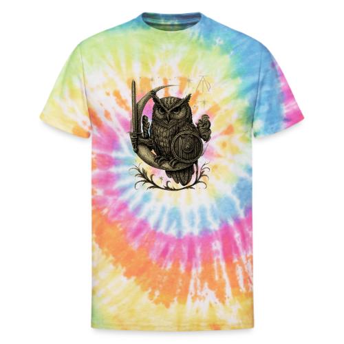 Moon Warrior Owl – Celestial Strength Tee - Unisex Tie Dye T-Shirt