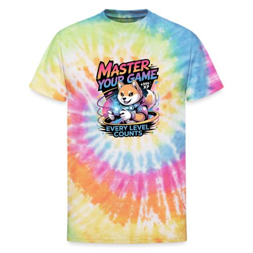 Cute Gamer Shiba Inu Level Up - Unisex Tie Dye T-Shirt