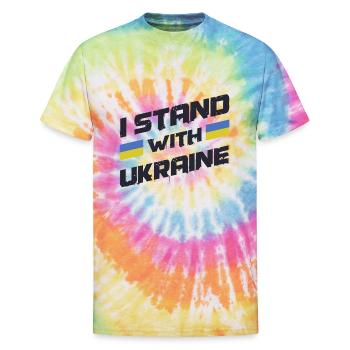 Ukraine Support - I stand with Ukraine - Unisex Tie Dye T-Shirt - rainbow - Front