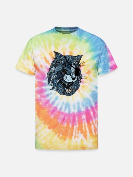 blue cat - Unisex Tie Dye T-Shirt - rainbow
