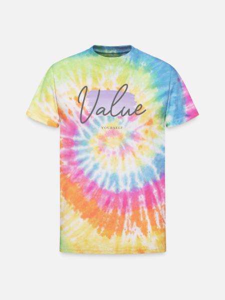 Value Yourself - Unisex Tie Dye T-Shirt - rainbow