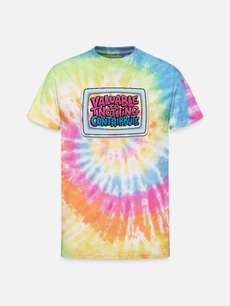Valuable Nothing Retro TV - Unisex Tie Dye T-Shirt - rainbow
