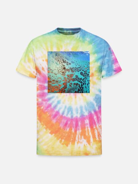 Aqua Cell Burst - Unisex Tie Dye T-Shirt - rainbow