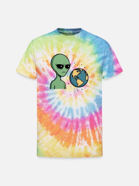 Judgy Alien - Unisex Tie Dye T-Shirt - rainbow