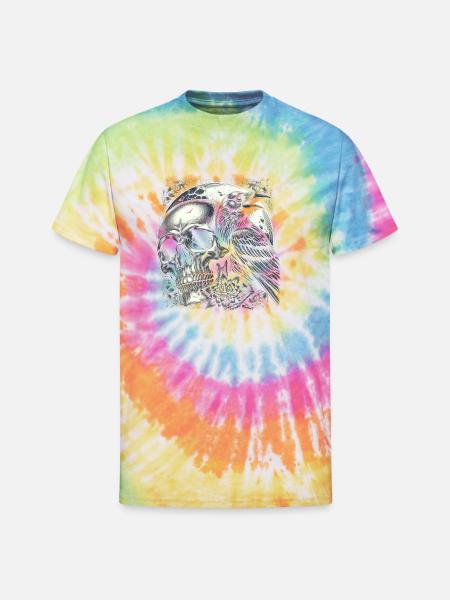 Lunar Raven's Vigil - Unisex Tie Dye T-Shirt - rainbow
